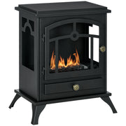 Estufa de Bioetanol de Pie con Tanque de 0,9 L Apagallamas de Acero Inoxidable Tiempo de Combustión 3H 45x28x54 cm Negro