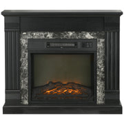 Chimenea Eléctrica 1800W Chimenea Decorativa con Efecto de Llama Mando a Distancia Temporizador 80x21,6x67,8cm Negro