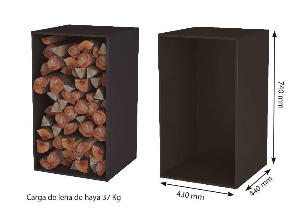 Leñero 378 de 37 kg Negro Bronpi