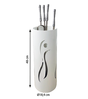 Juego de Útiles de Chimenea Ref. 201-B Blanco Bronpi