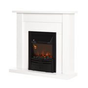 Chimenea Eléctrica Decorativa con 2 Configuraciones de Calor Temporizador y Llama Regulable 102x30x95cm Blanco