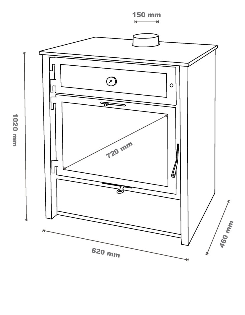 Estufa de Leña Zeux Horno (Panadero)