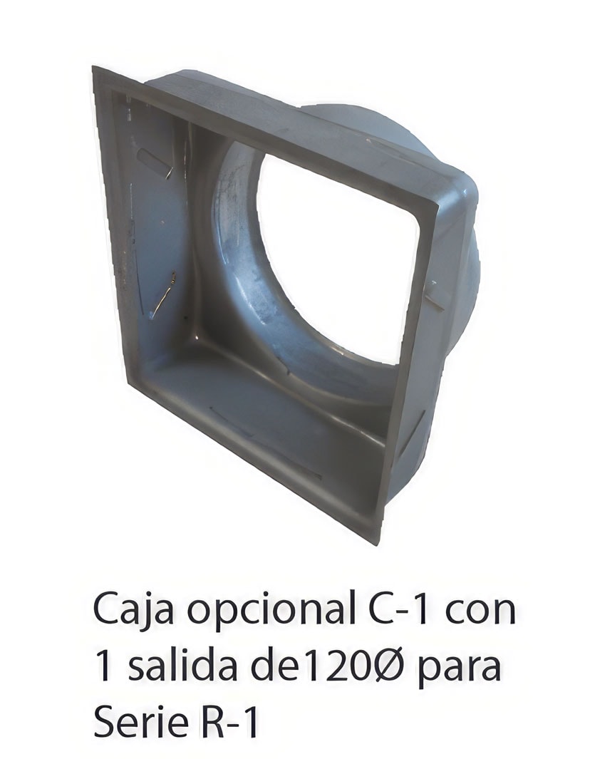 Caja de conexión opcional C-1 para rejillas Serie R-1, no incluida