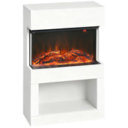 Chimenea eléctrica, 2 niveles de calefacción, 6 colores de llama, termostato, mando a distancia, Blanco